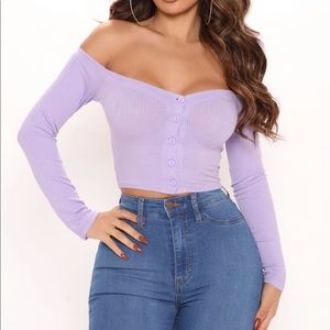 Fashion Nova “Talk that talk” off the shoulder top size Small